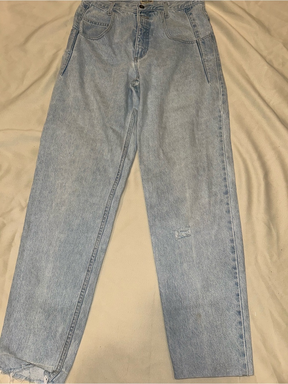 Vintage 90s GUESS Jeans Pascal 075 AST075 Loose Tapered Fit Light Wash W30 L34